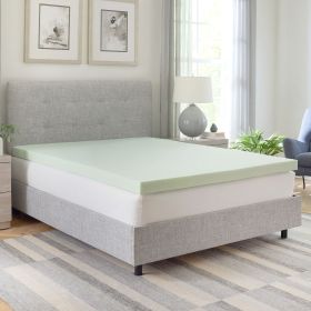 3-Inch Green Tea Infused Memory Foam Mattress Topper - Queen