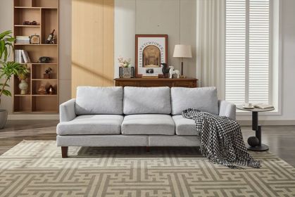 Fabric 3 Seater Couch With 2 USB, Comfortable Sectional Couches And Sofas For Living Room Bedroom Office Small Space, Easy Assembly & Comfy Cushi (Color: Light Grey)