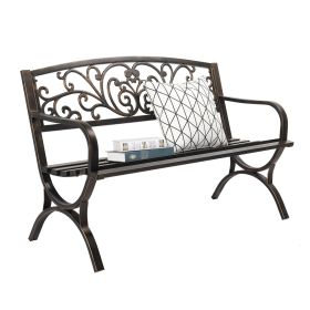 50 Inch Butterfly Back Cross Legged Antique Bronze Iron Bench (Option: Bronze)