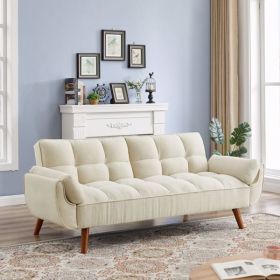 Newly Designed Linen Sofa Furniture With Adjustable Backrest And Easy Assembly Lounge Chair - Beige Color (Option: Beige Color)