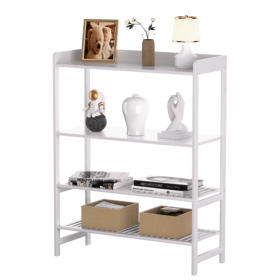 Sofa Table, Bamboo Console Table, 4-Tier Narrow Side Table With Open Shelves, Foyer Table Plant Stand For Entryway, Hallway, Kitchen, Living Room (Color: White)