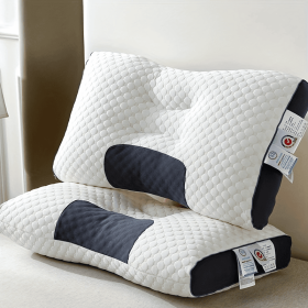 Orthopedic Contour Pillow For Neck Support - Adjustable Ergonomic Bone-Shaped Design With High-Quality (Color: White)