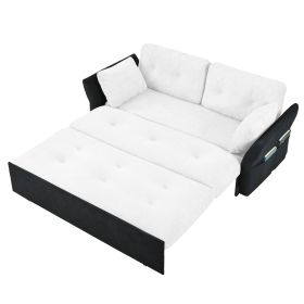 Multifunctional Retractable Living Room Sofa Bed (Option: White and Black)