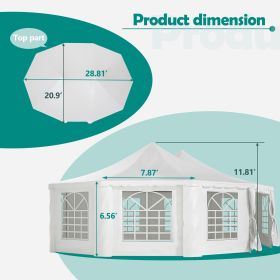 Double Peaked Arabian Shelter,Party Tent,PVC Coated Polyester Roof,Roll-Up Doors And Windows,Removable Side Walls,And Complete Accessorie,White (Option: 29X21ft)